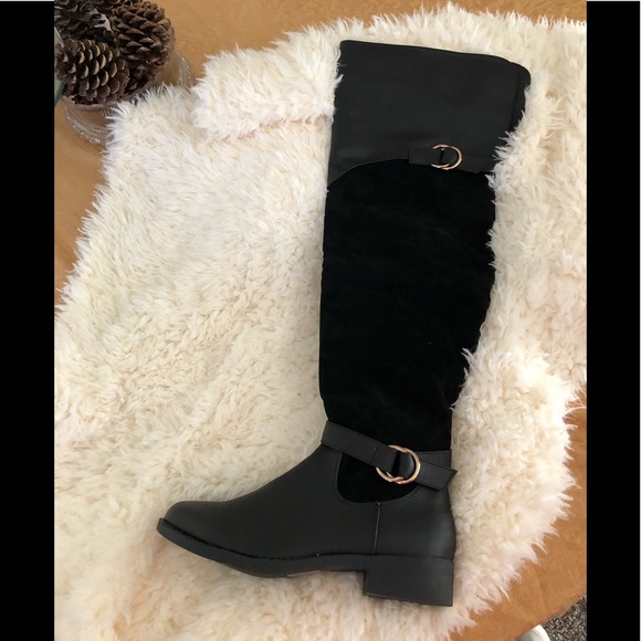 Shoe Dazzle Shoes - Over the knee black boots
